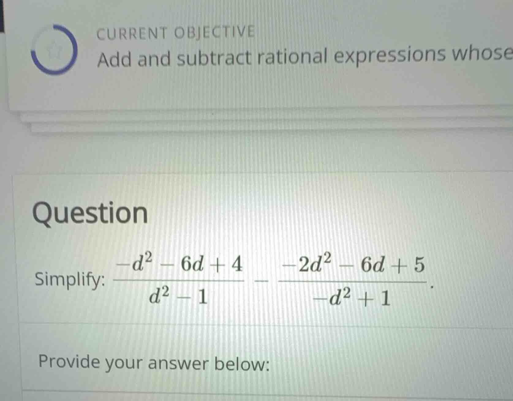 current objective add and subtract rational expressions whose question …