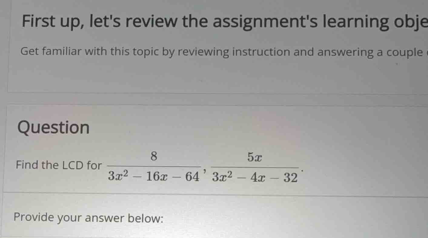 first up, lets review the assignments learning objectives get familiar …