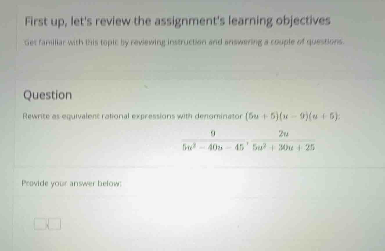 first up, lets review the assignments learning objectives get familiar …