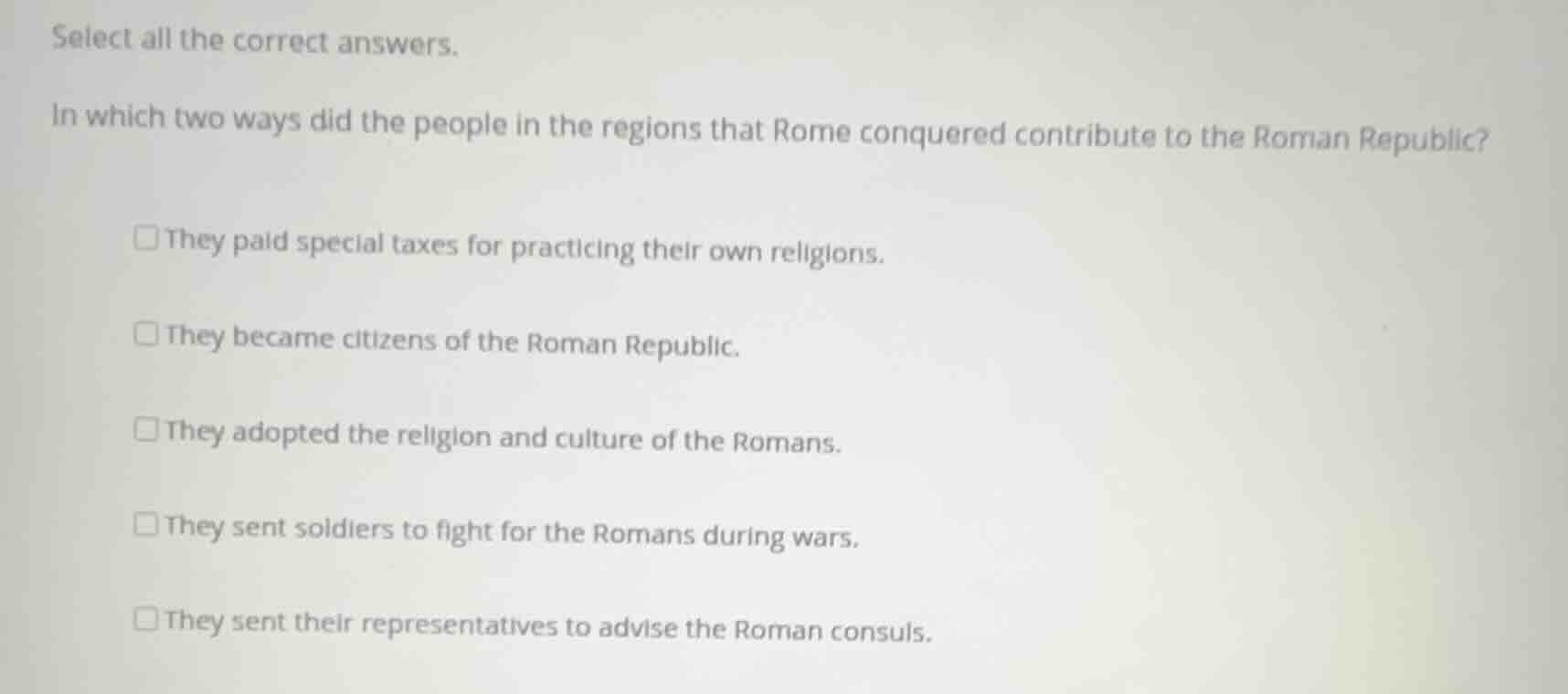 select all the correct answers. in which two ways did the people in the…