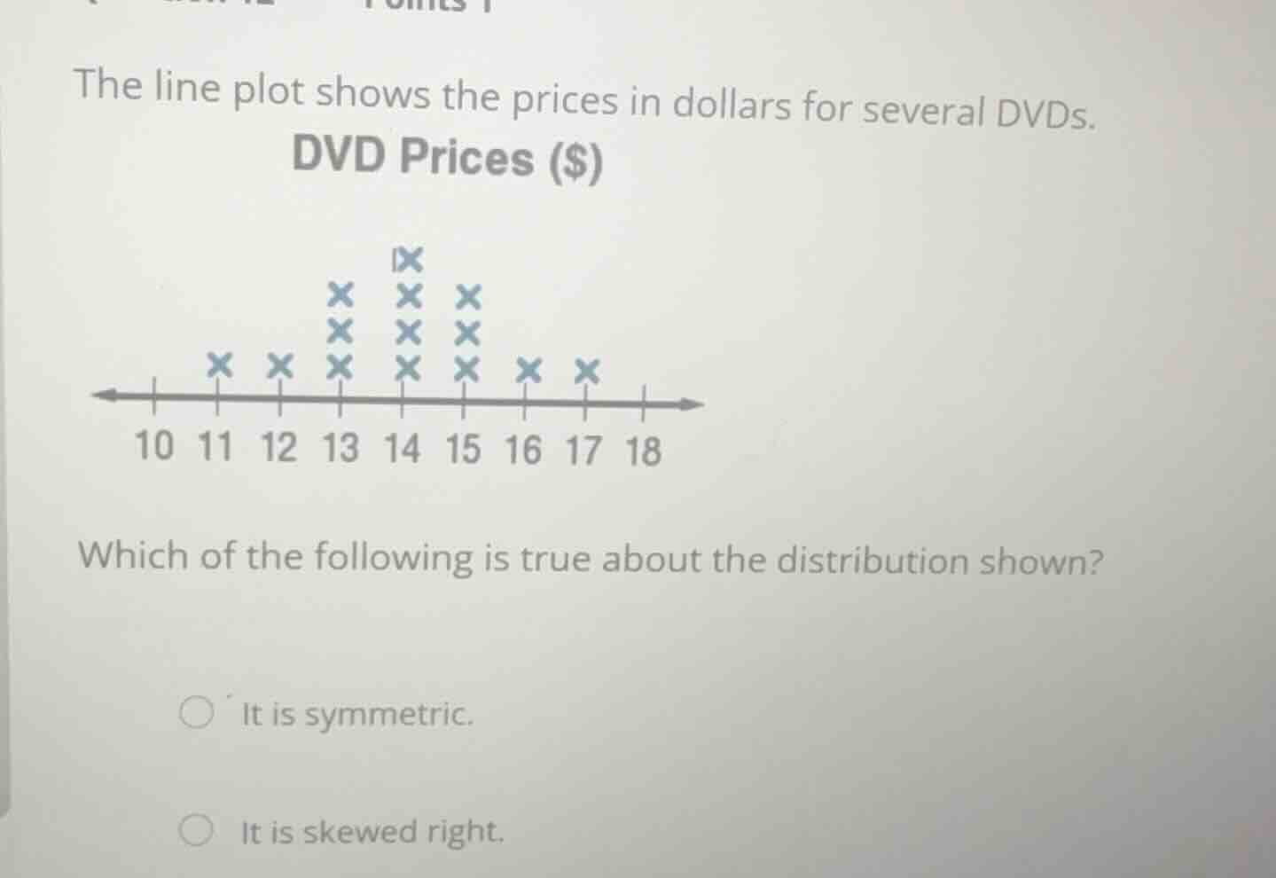 the line plot shows the prices in dollars for several dvds. dvd prices …
