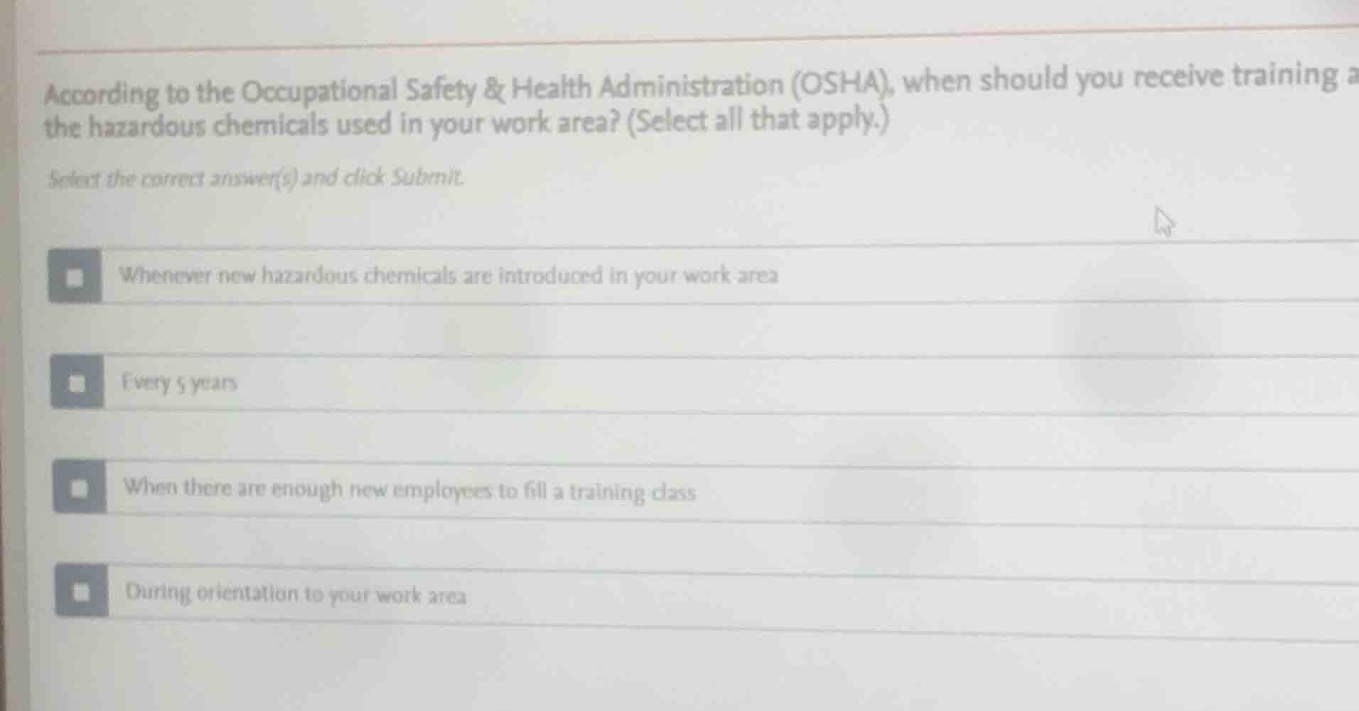 according to the occupational safety & health administration (osha), wh…