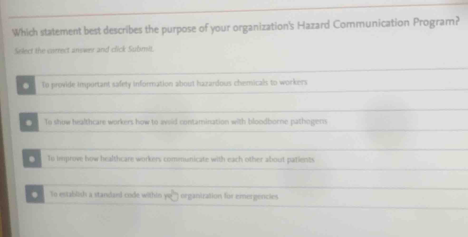 which statement best describes the purpose of your organizations hazard…
