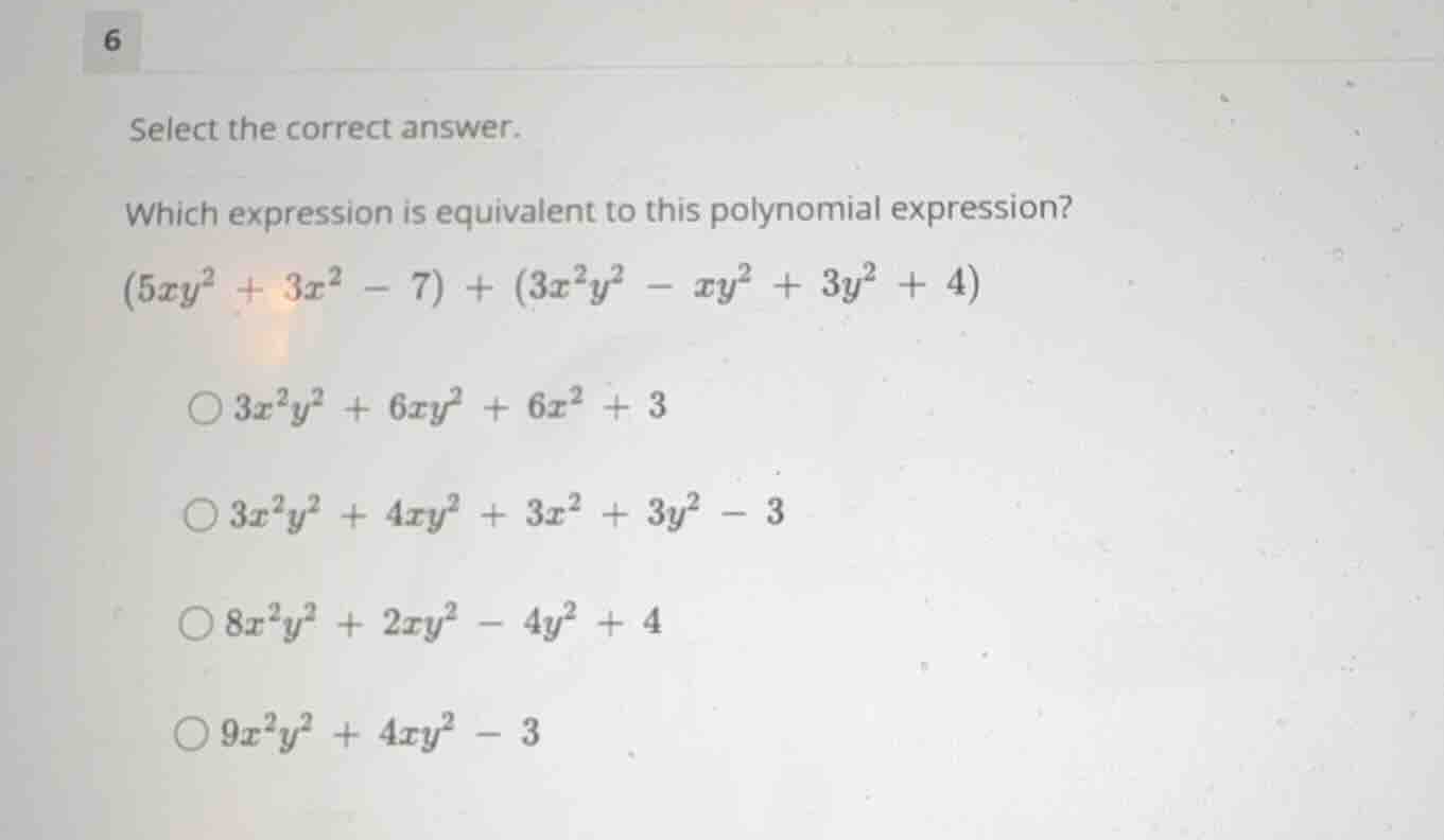 select the correct answer. which expression is equivalent to this polyn…