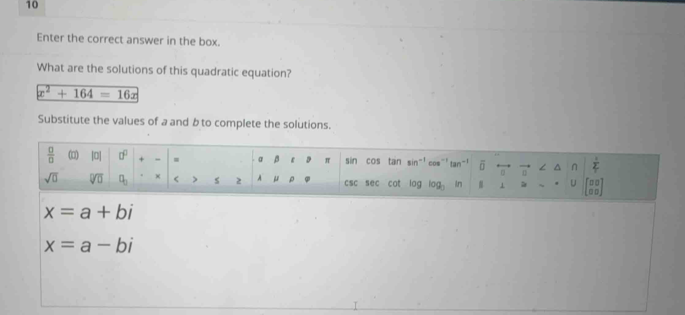 enter the correct answer in the box. what are the solutions of this qua…