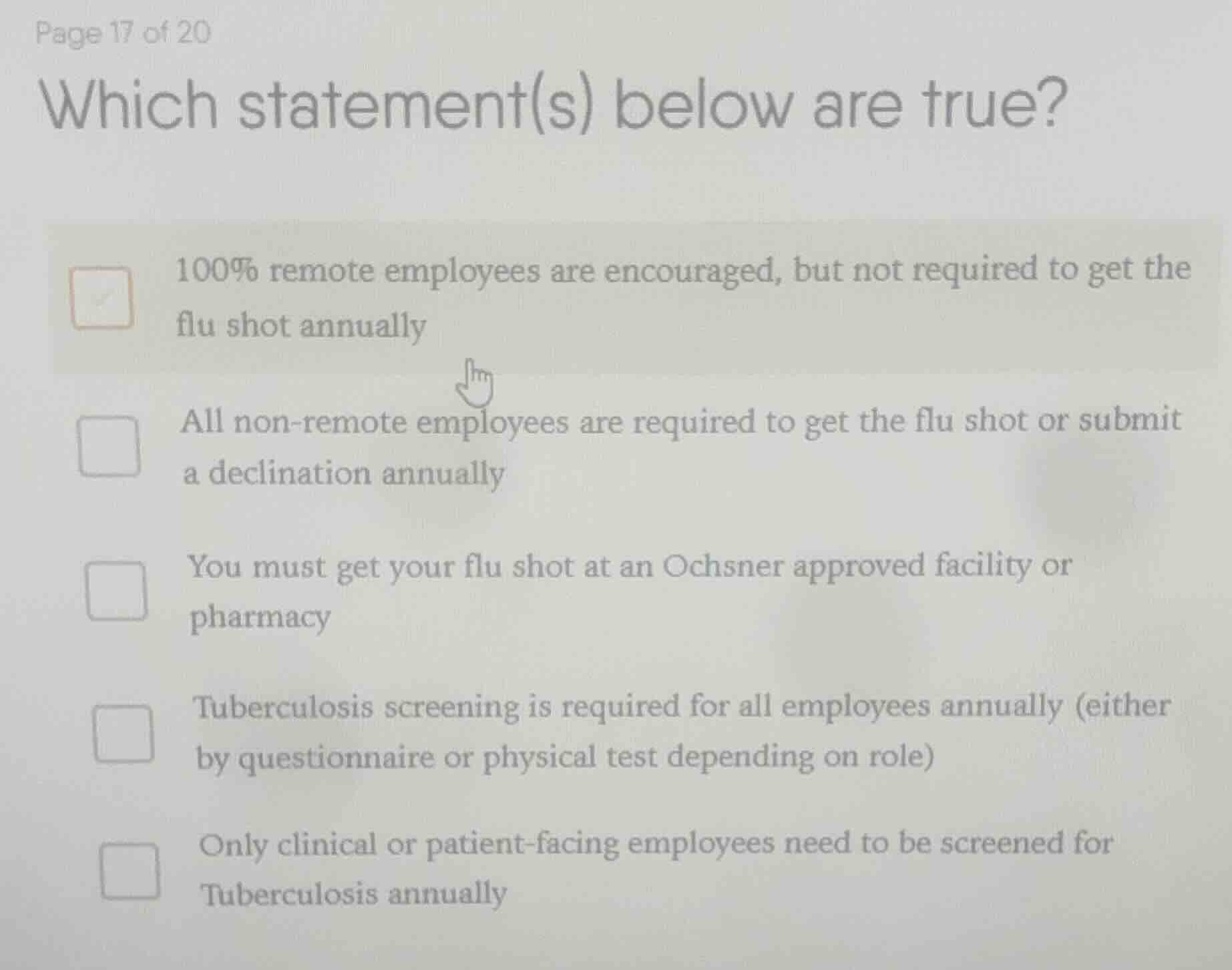 which statement(s) below are true? 100% remote employees are encouraged…