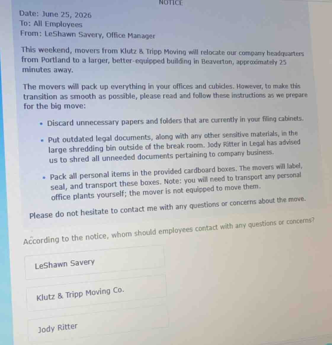notice date: june 25, 2026 to: all employees from: leshawn savery, offi…