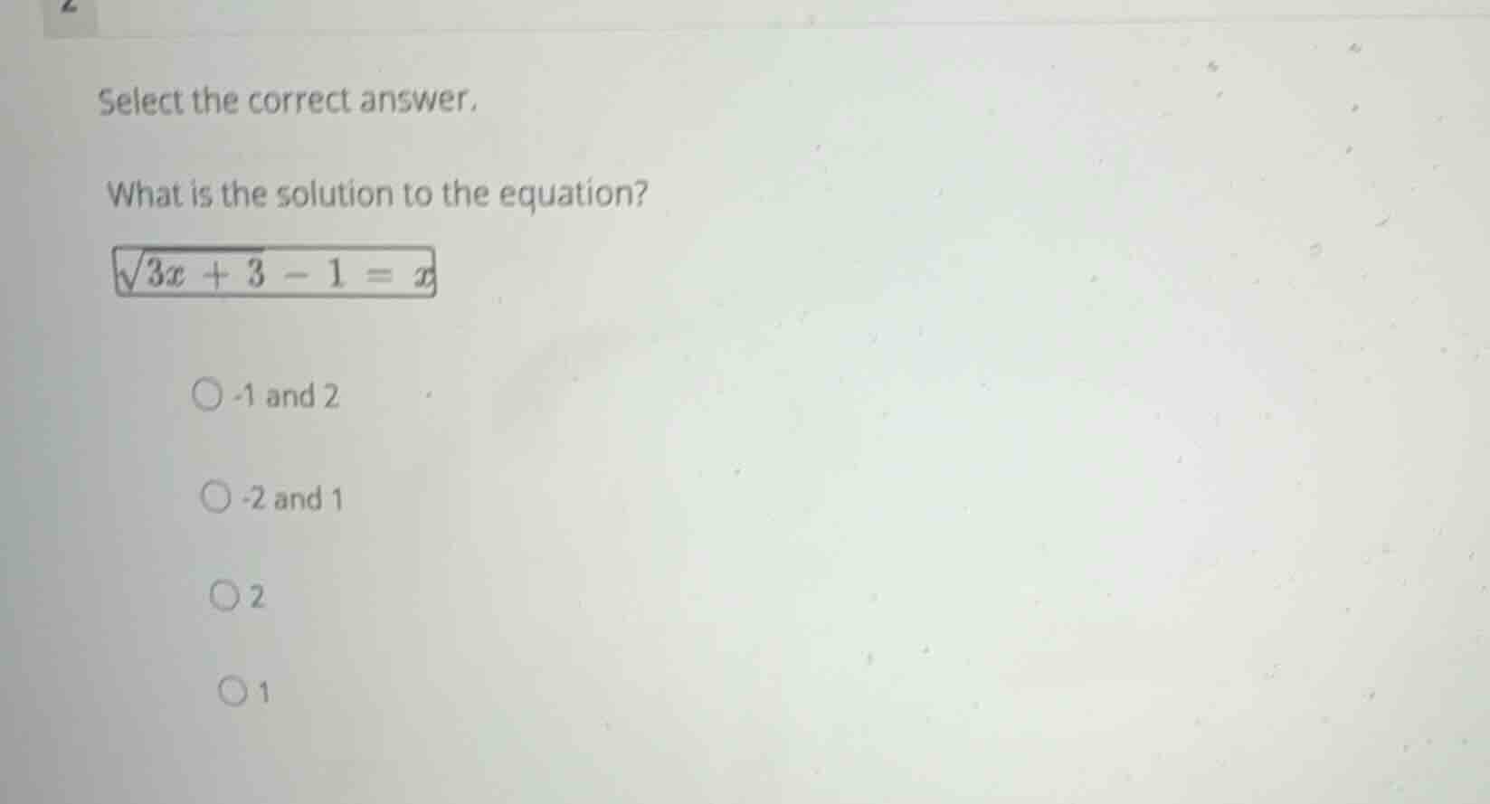 select the correct answer. what is the solution to the equation? \\(\\s…