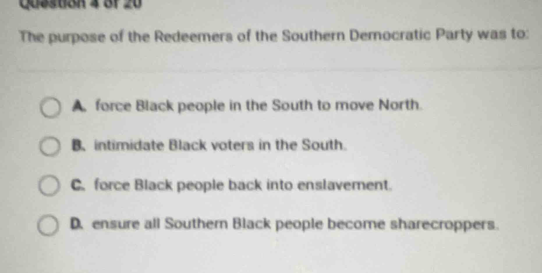 the purpose of the redeemers of the southern democratic party was to: a…