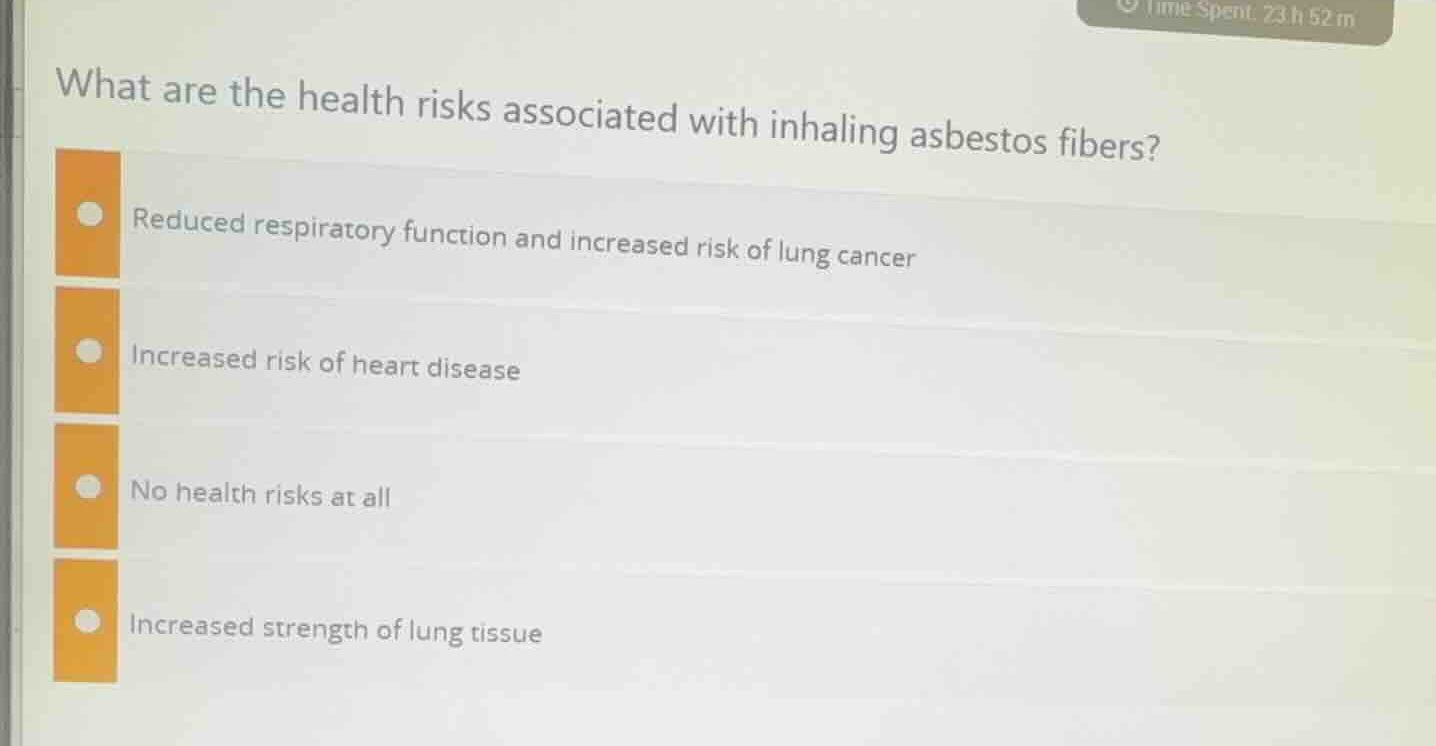 what are the health risks associated with inhaling asbestos fibers? red…