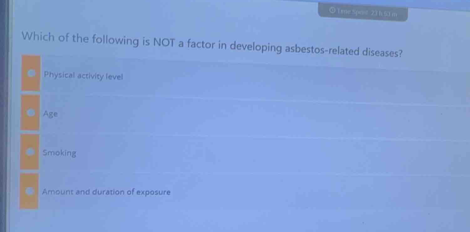 which of the following is not a factor in developing asbestos-related d…