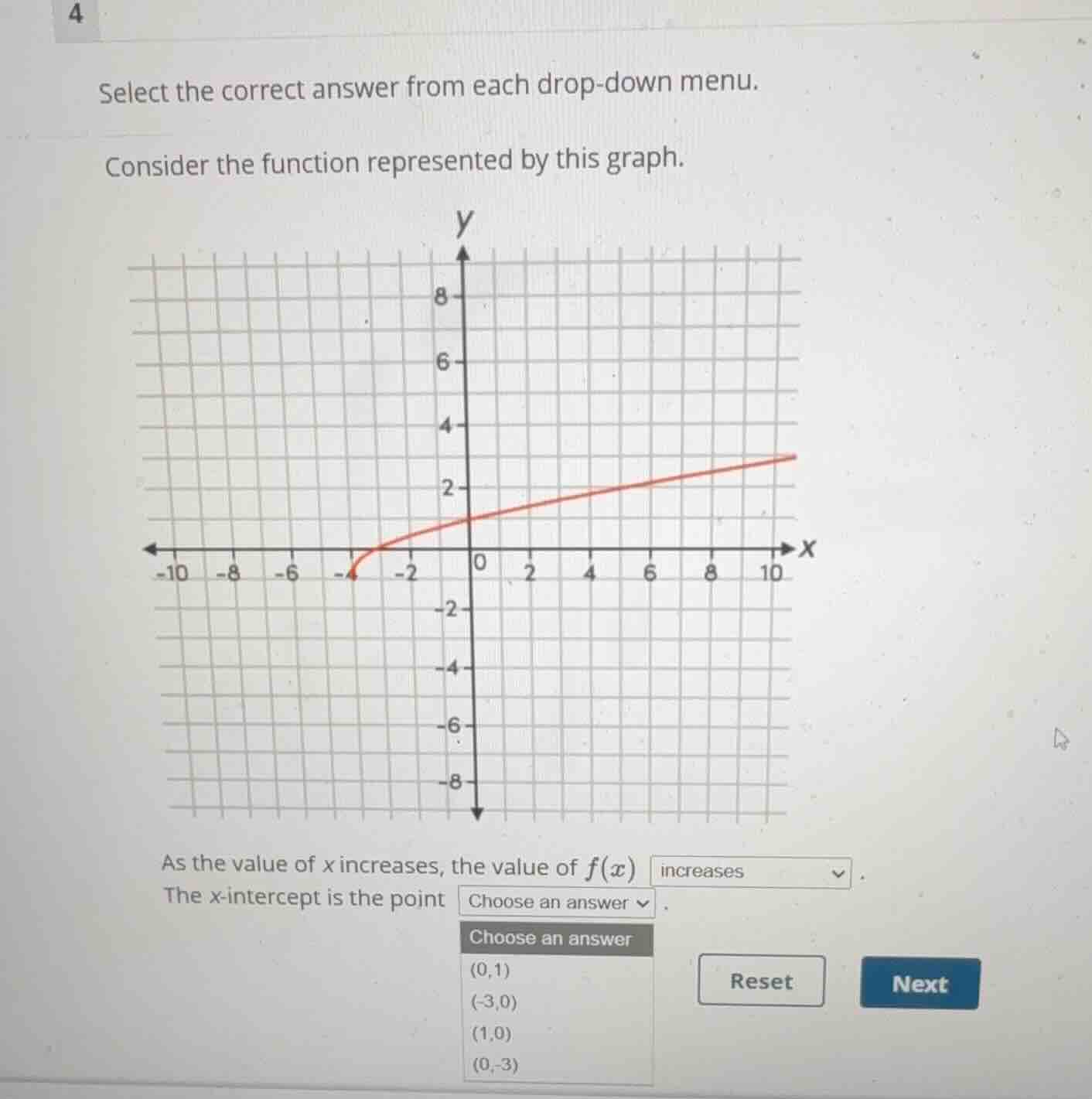 select the correct answer from each drop-down menu. consider the functi…