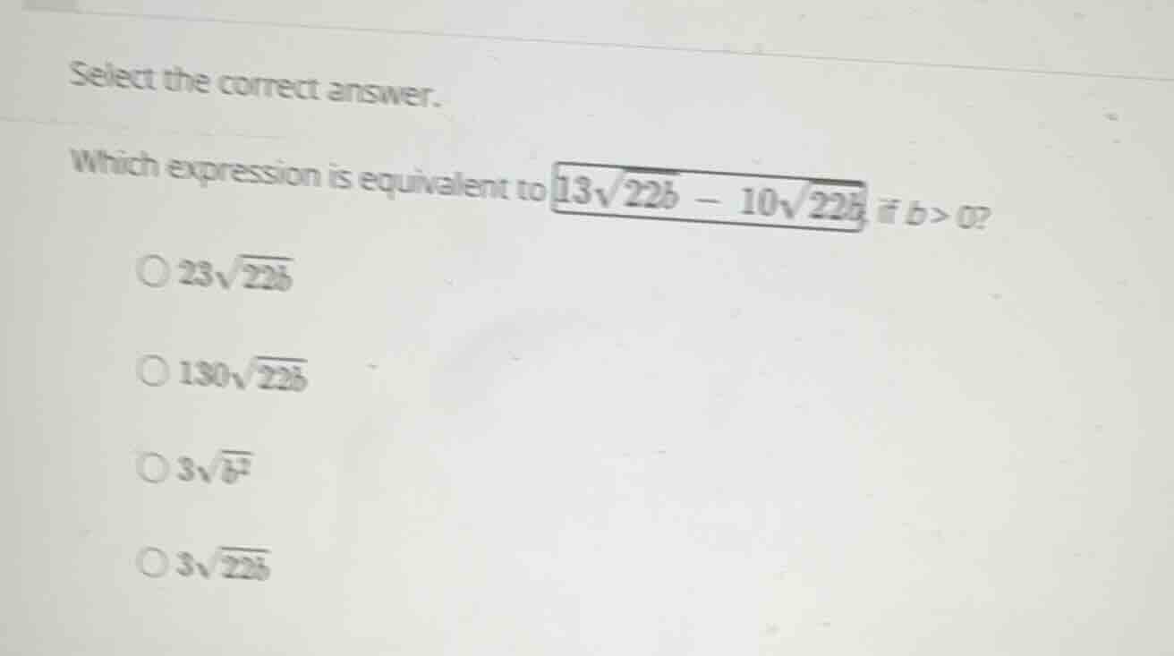select the correct answer. which expression is equivalent to \\(13\\sqr…