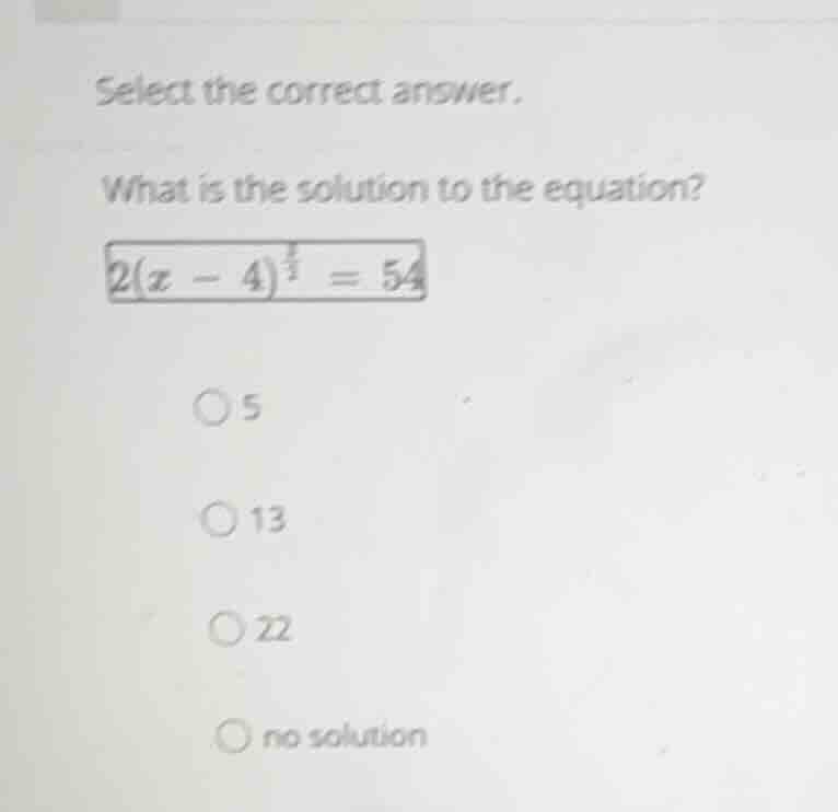 select the correct answer. what is the solution to the equation? (2(x -…