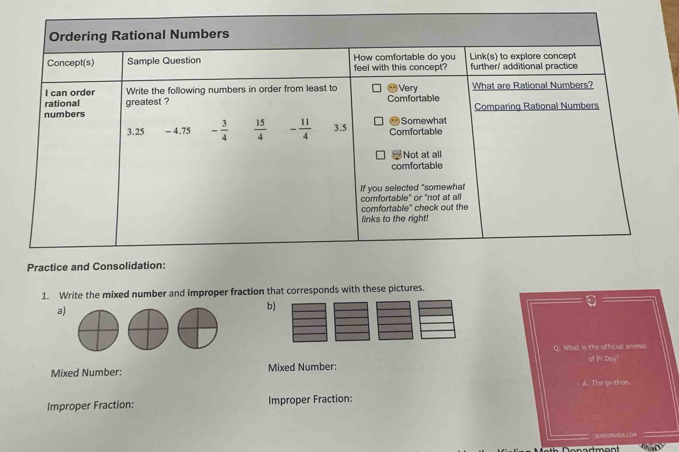 ordering rational numbers concept(s): i can order rational numbers samp…