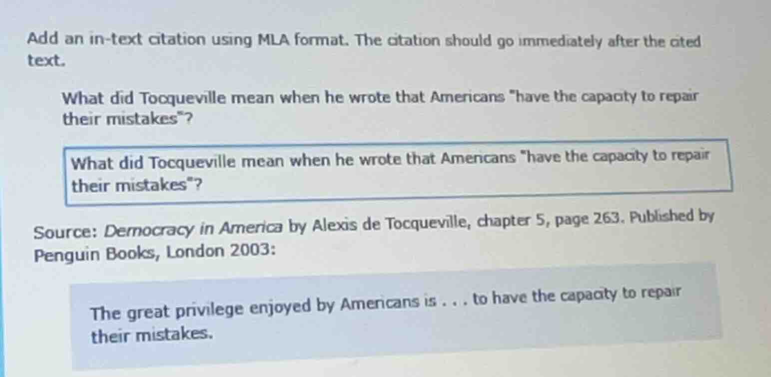 add an in-text citation using mla format. the citation should go immedi…