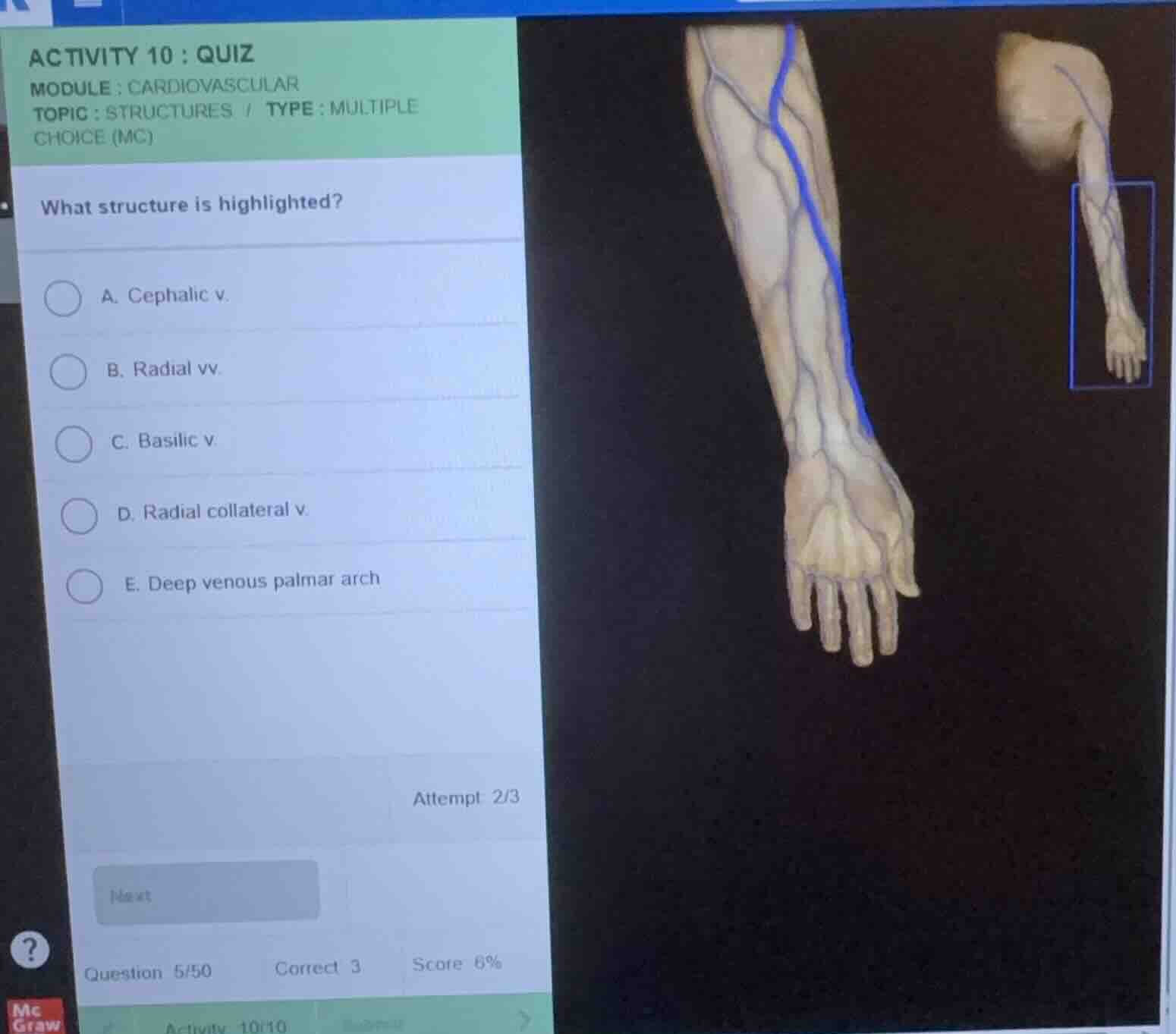 activity 10: quiz module: cardiovascular topic: structures / type: mult…