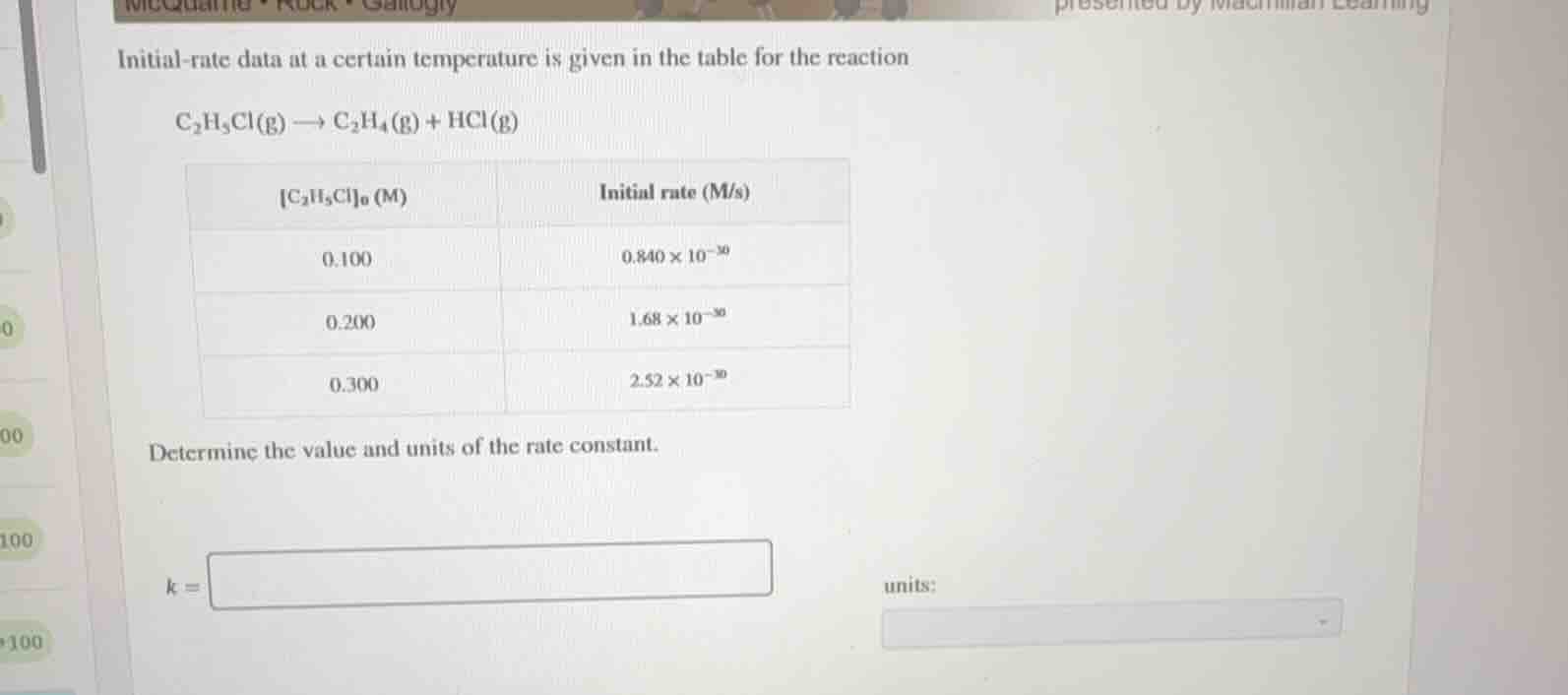 initial-rate data at a certain temperature is given in the table for th…