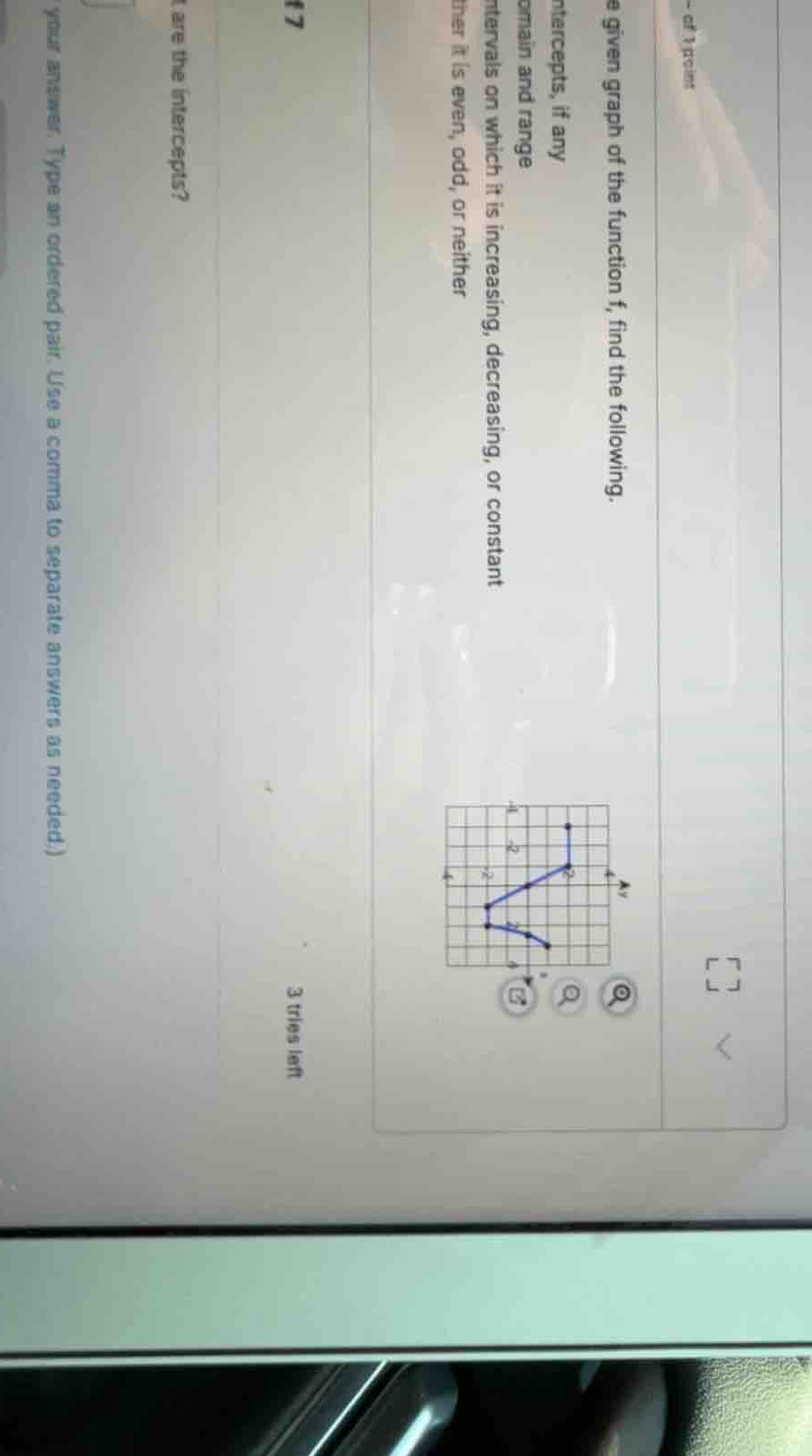 use the given graph of the function f, find the following. (a) the inte…