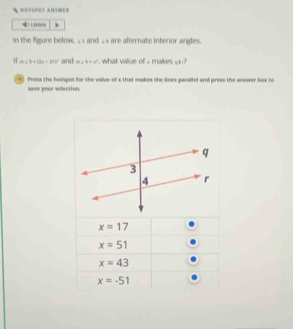 in the figure below, \\(\\angle 3\\) and \\(\\angle 4\\) are alternate …