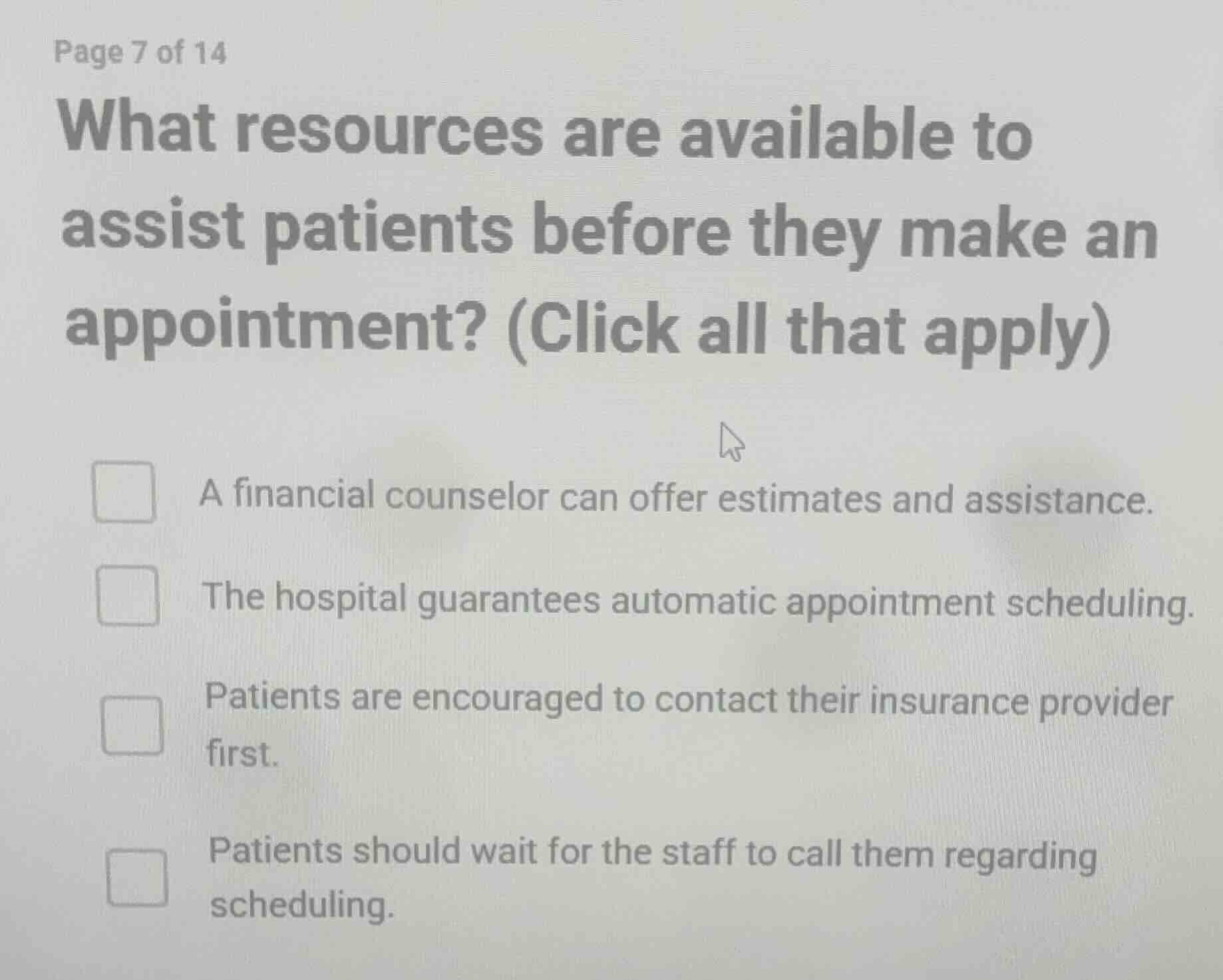 what resources are available to assist patients before they make an app…