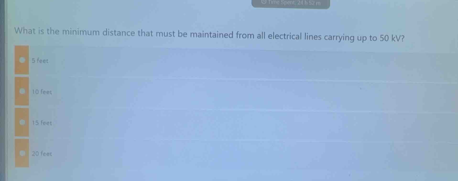 what is the minimum distance that must be maintained from all electrica…