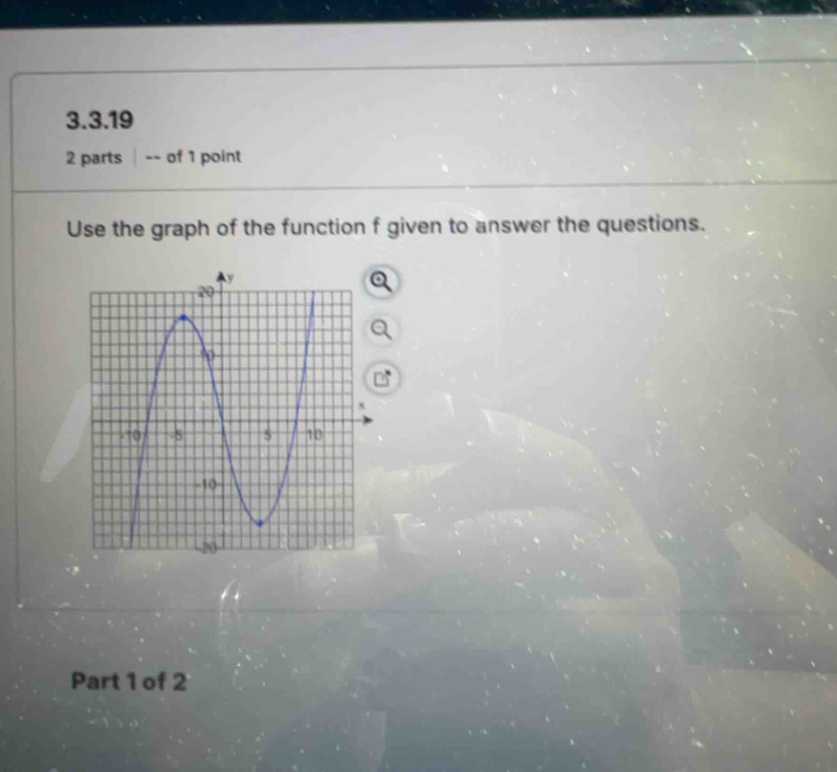 3.3.19 2 parts | -- of 1 point use the graph of the function f given to…