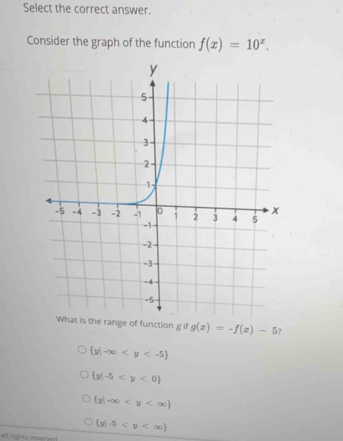 select the correct answer. consider the graph of the function (f(x) = 1…