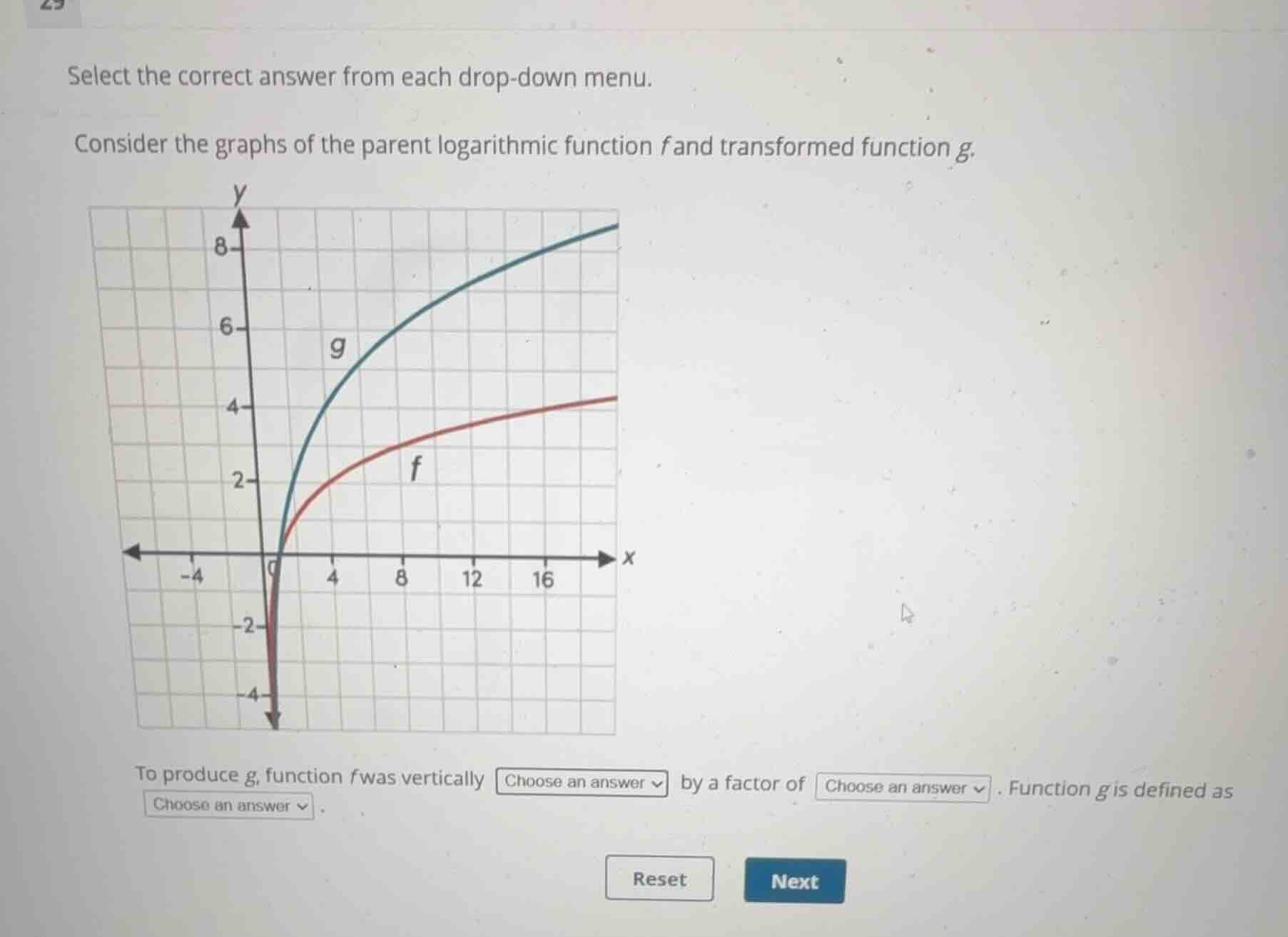 select the correct answer from each drop-down menu. consider the graphs…