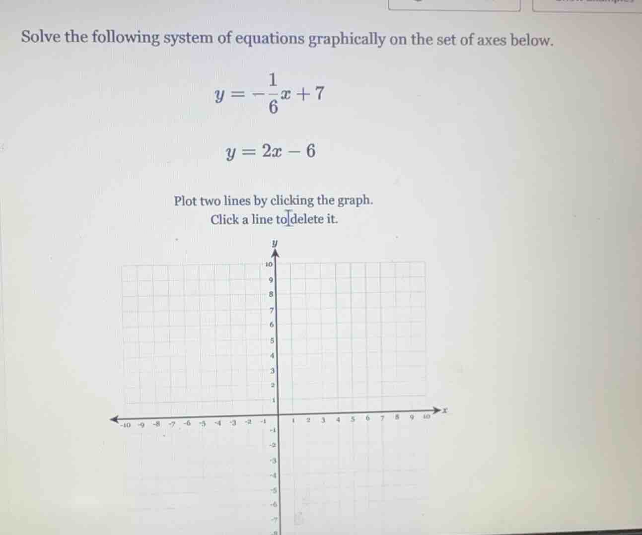 solve the following system of equations graphically on the set of axes …