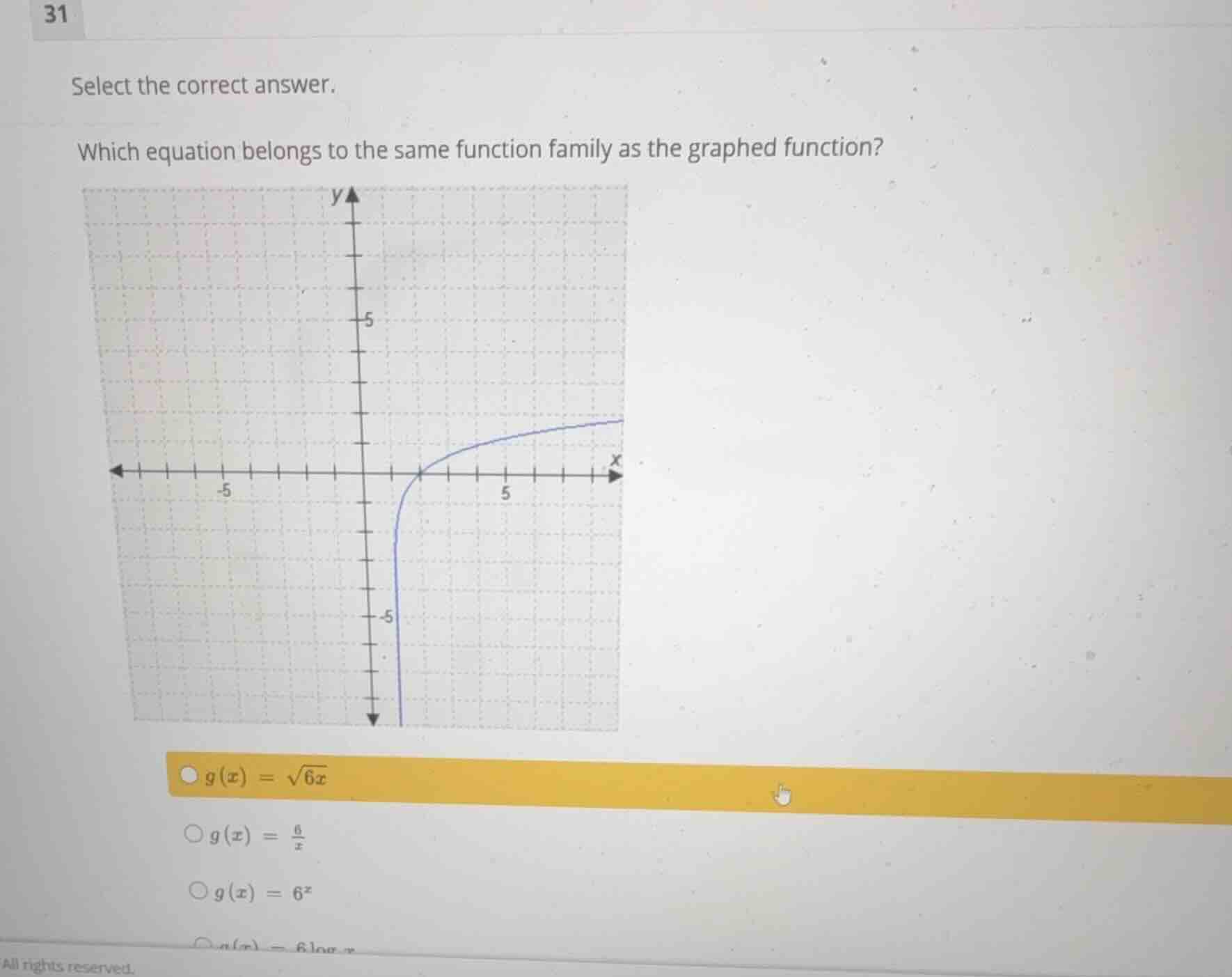 select the correct answer. which equation belongs to the same function …
