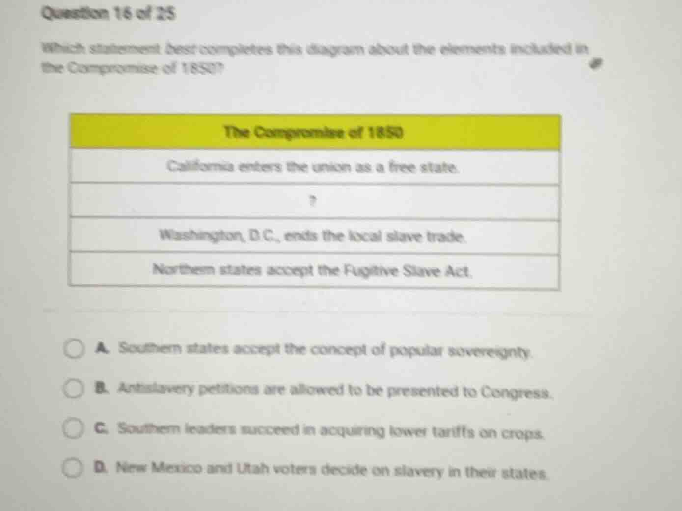 question 16 of 25 which statement best completes this diagram about the…