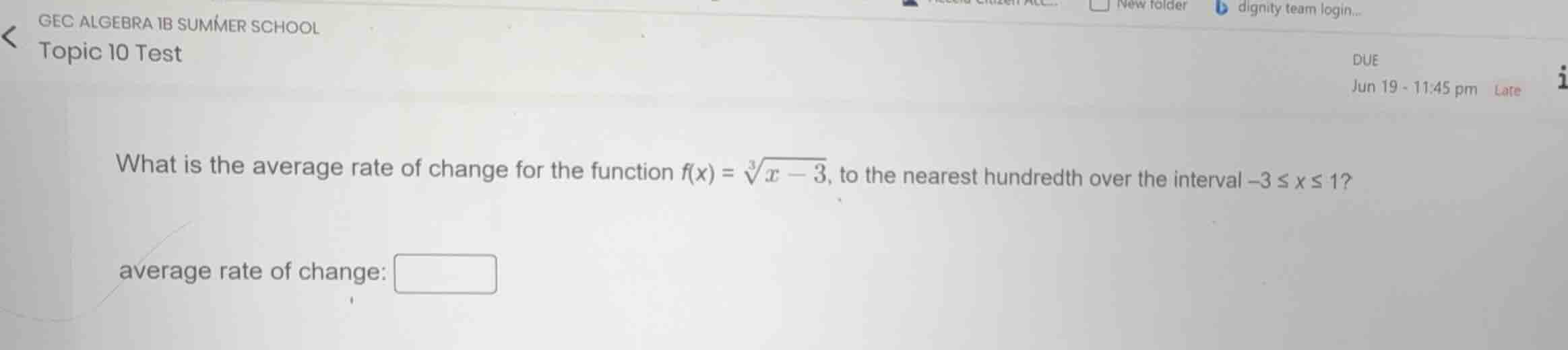 what is the average rate of change for the function \\(f(x) = \\sqrt3{x…
