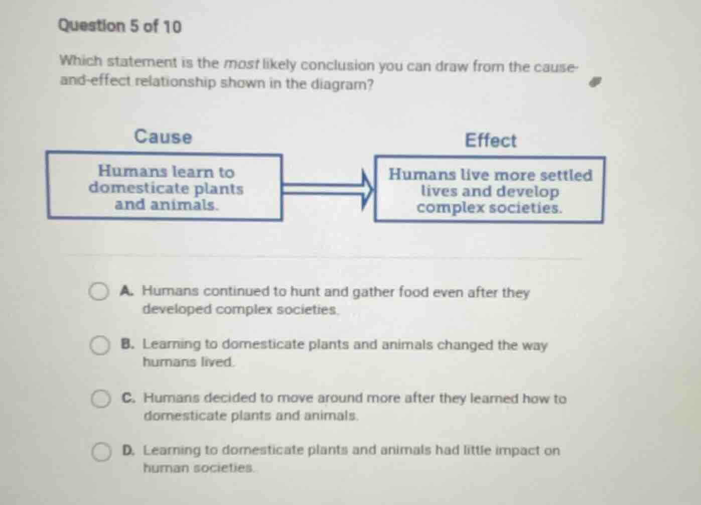 question 5 of 10 which statement is the most likely conclusion you can …