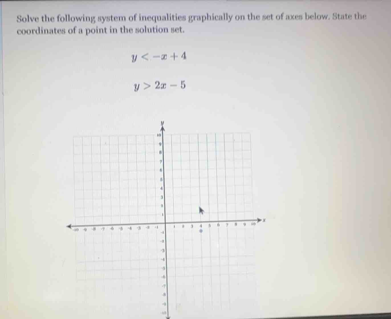 solve the following system of inequalities graphically on the set of ax…
