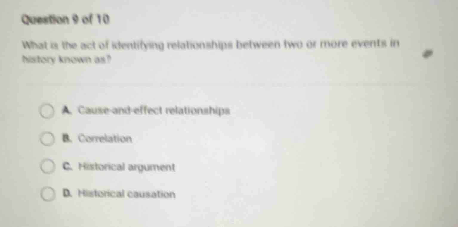 question 9 of 10 what is the act of identifying relationships between t…