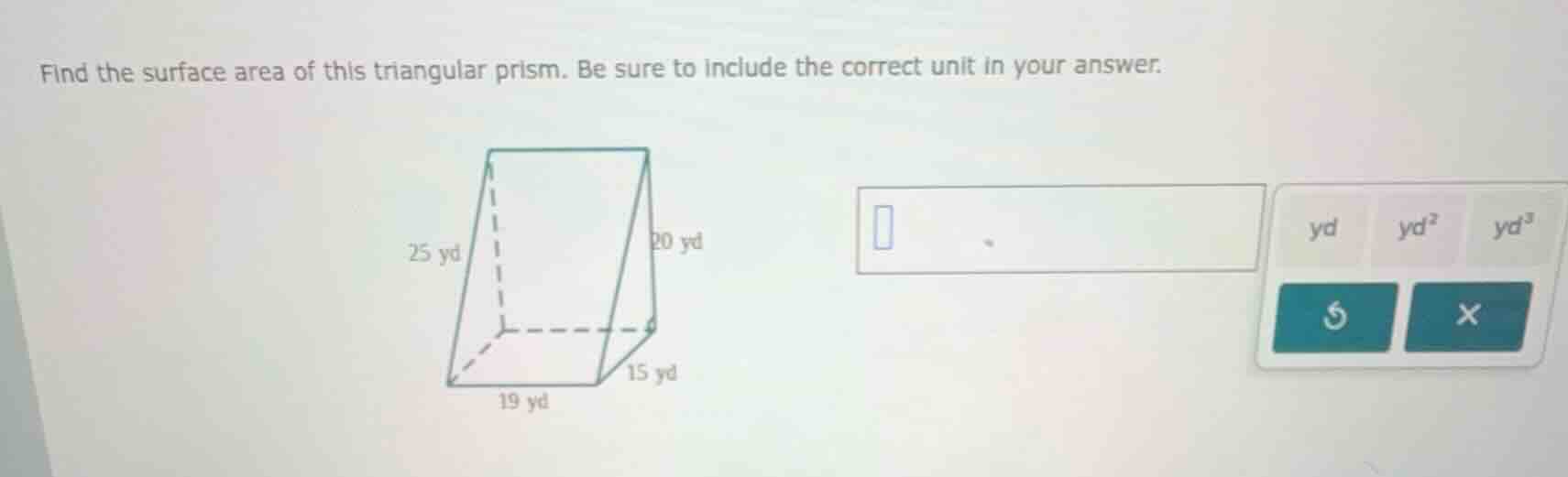find the surface area of this triangular prism. be sure to include the …