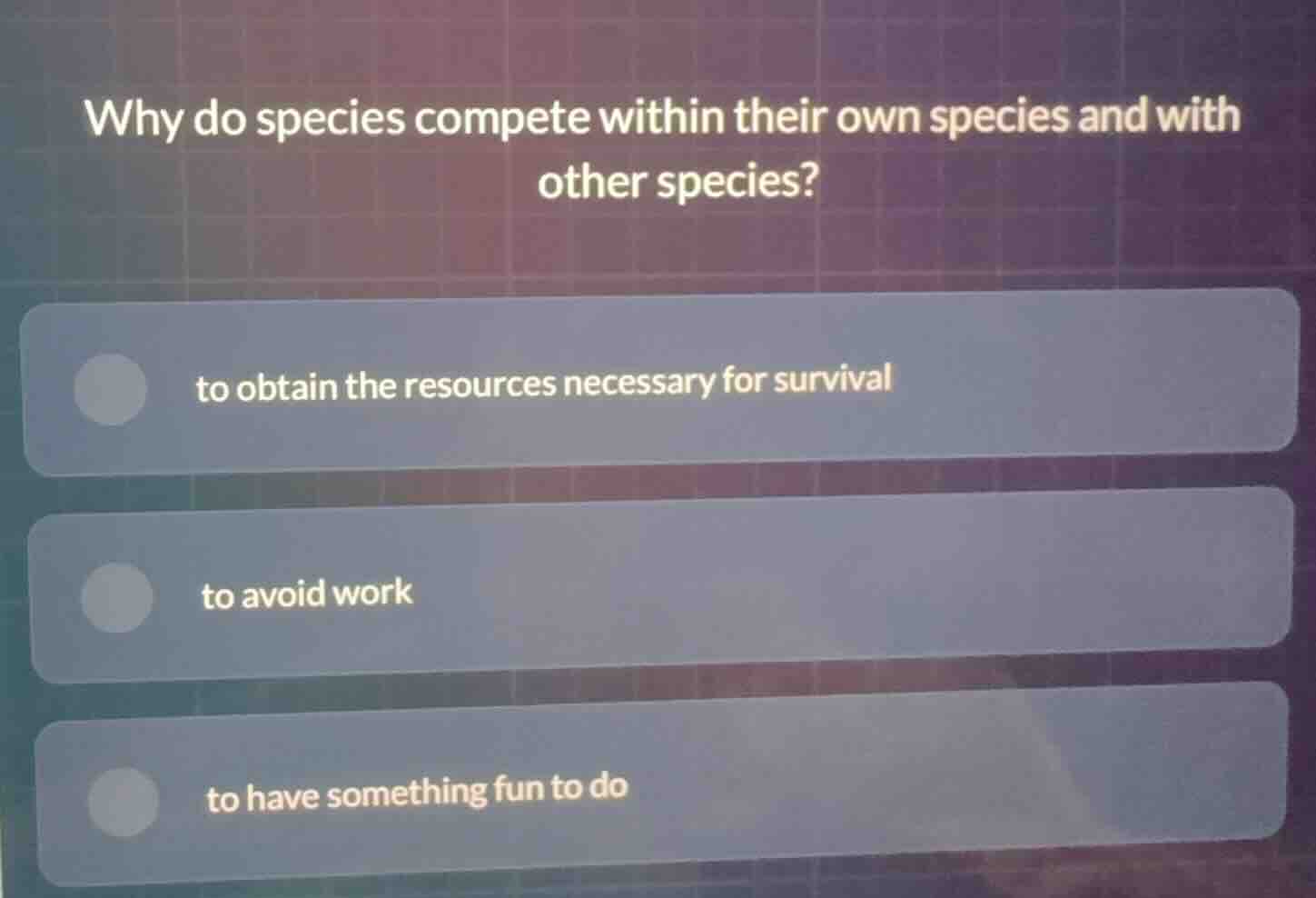 why do species compete within their own species and with other species?…
