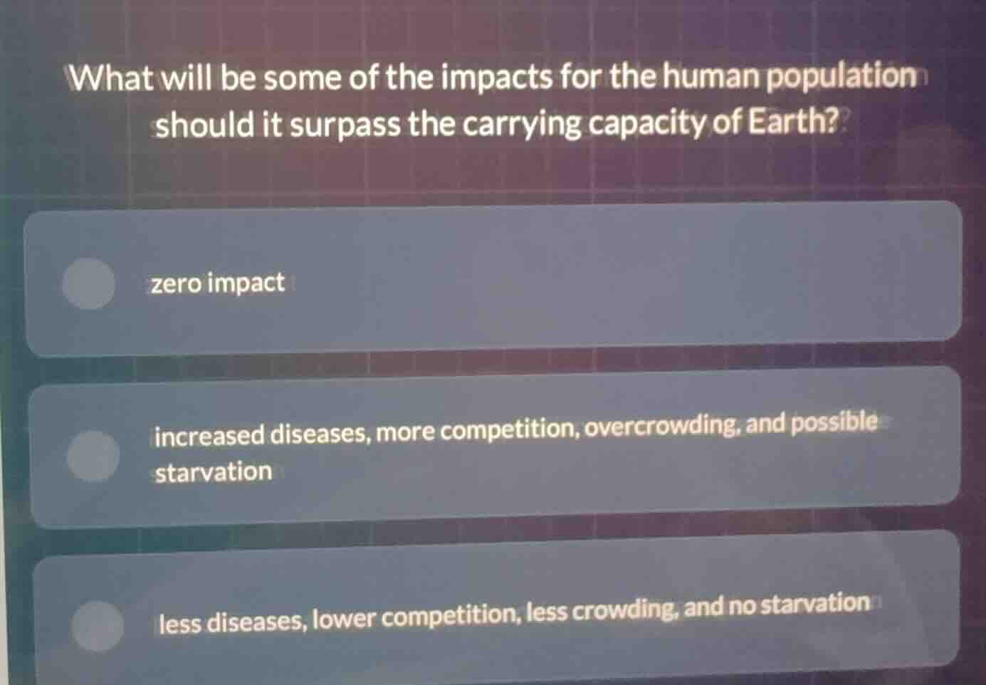 what will be some of the impacts for the human population should it sur…
