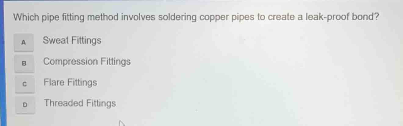 which pipe fitting method involves soldering copper pipes to create a l…