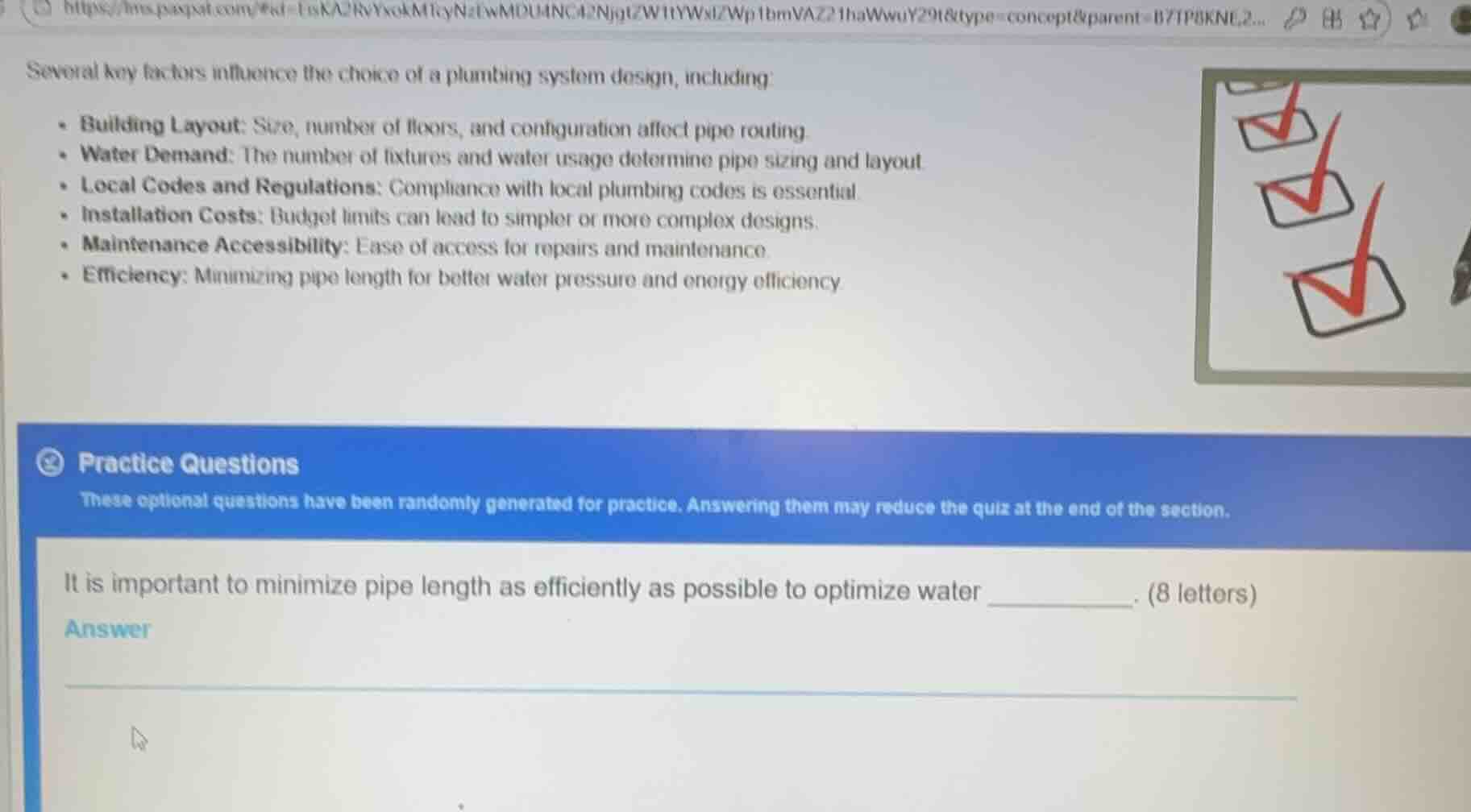 several key factors influence the choice of a plumbing system design, i…