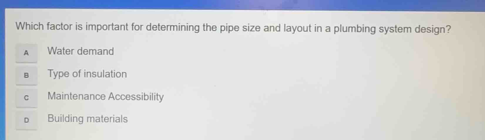 which factor is important for determining the pipe size and layout in a…