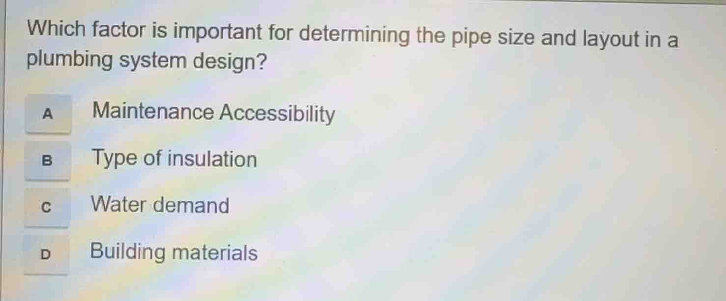 which factor is important for determining the pipe size and layout in a…