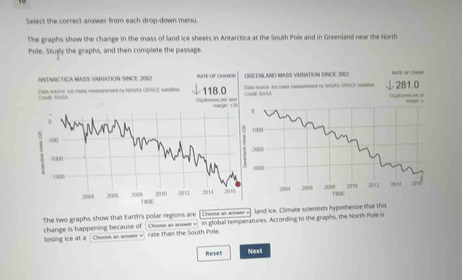 select the correct answer from each drop-down menu. the graphs show the…