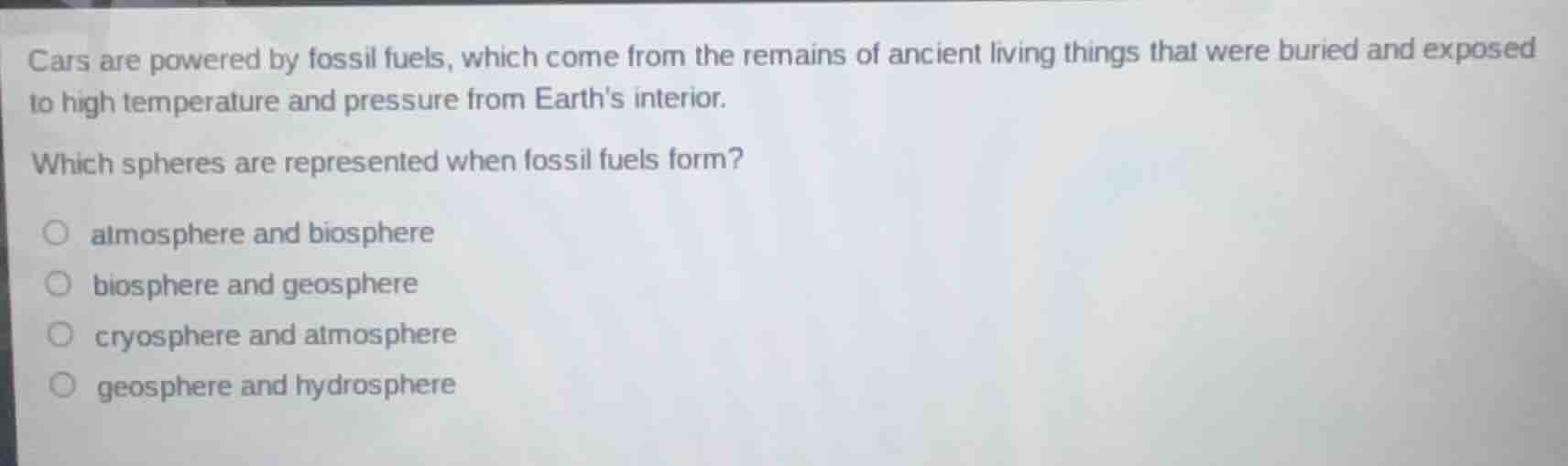 cars are powered by fossil fuels, which come from the remains of ancien…