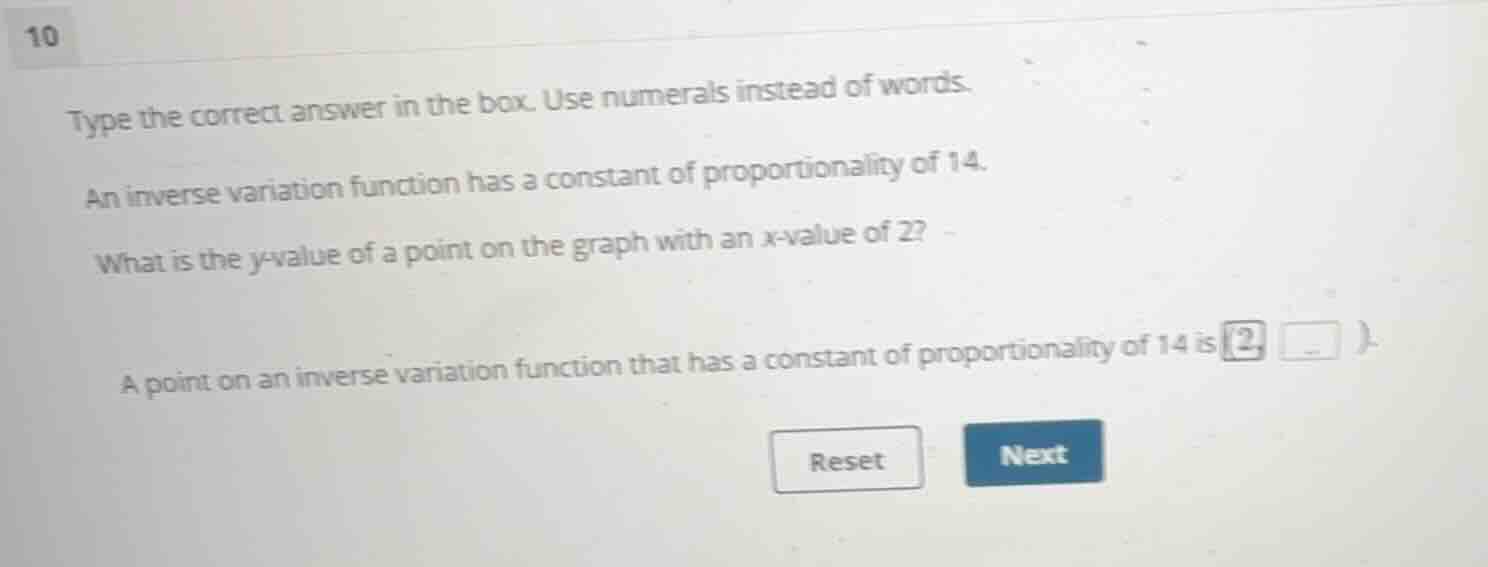 type the correct answer in the box. use numerals instead of words. an i…