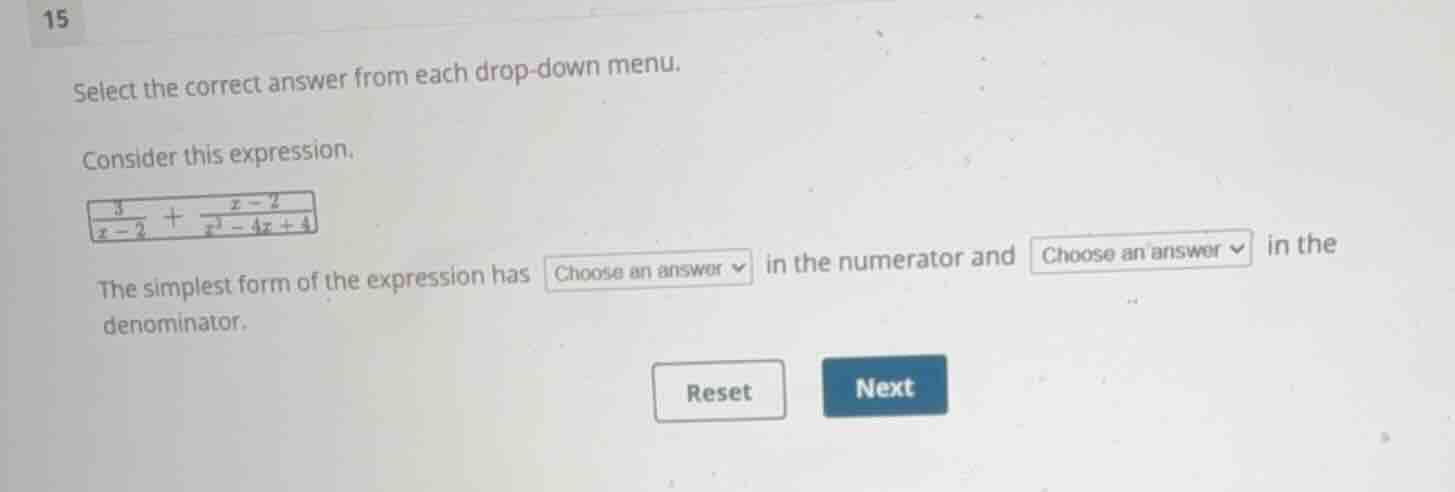 select the correct answer from each drop-down menu. consider this expre…