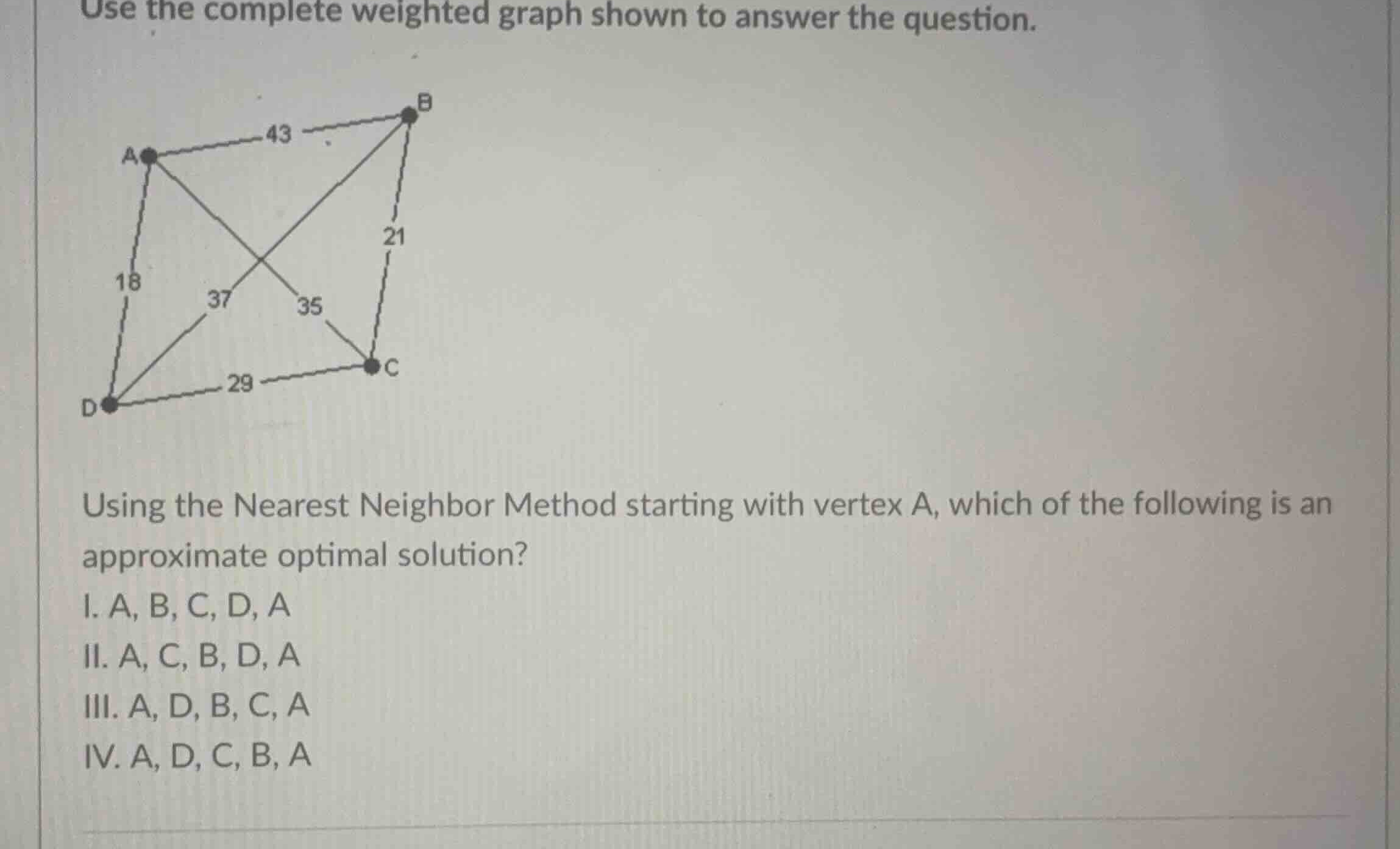 use the complete weighted graph shown to answer the question. using the…