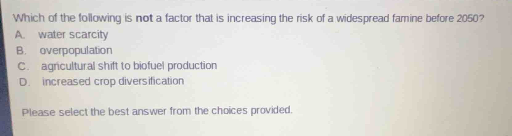 which of the following is not a factor that is increasing the risk of a…