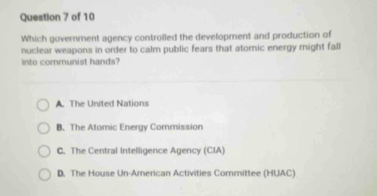 question 7 of 10 which government agency controlled the development and…